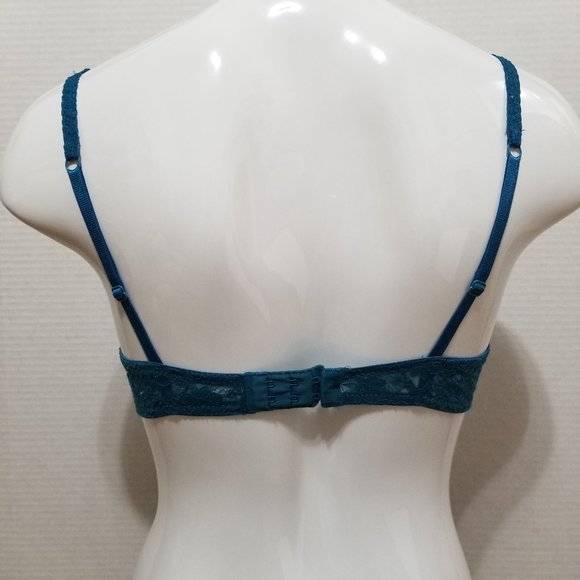Aerie bra 34C push-up leopard cheetah animal print unlined floral lace wings - Picture 3 of 15